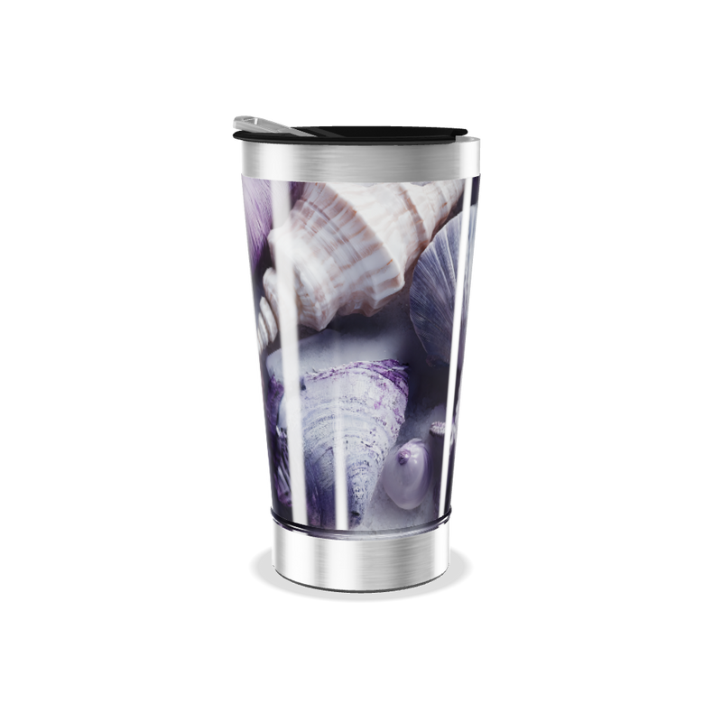 Copo Térmico - Estampa Conchas e Estrelas Marinhas