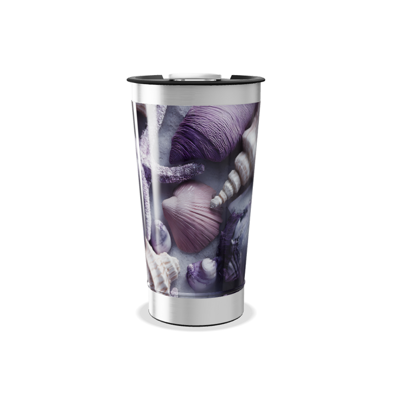 Copo Térmico - Estampa Conchas e Estrelas Marinhas