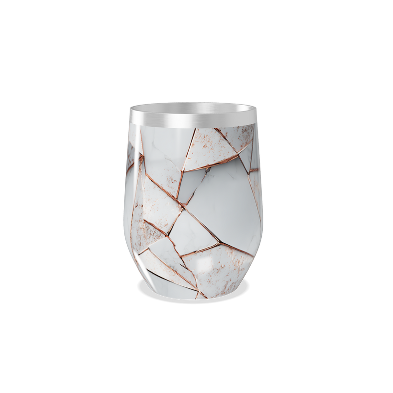 Copo Térmico Slim - Mármore Branco Geométrico