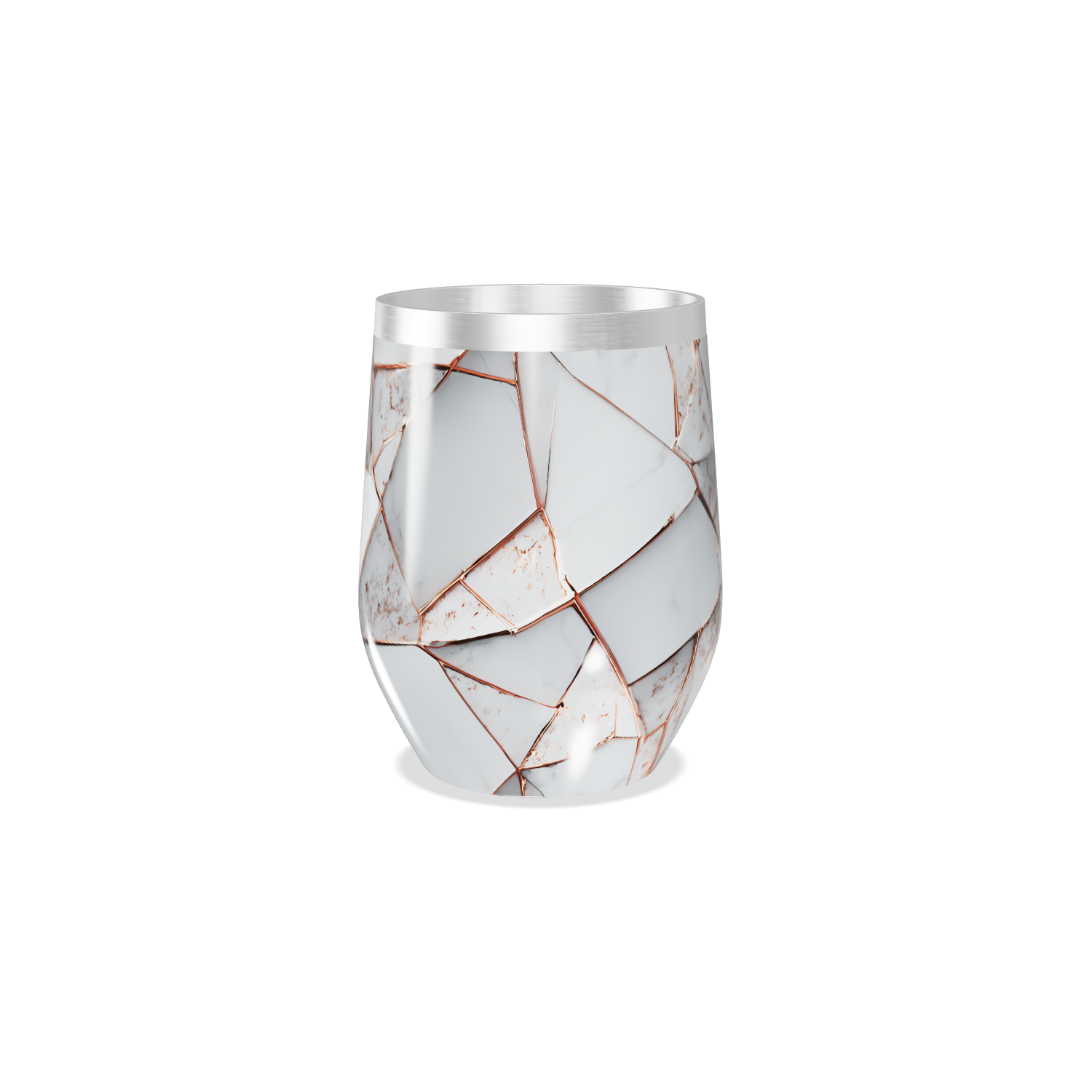 Copo Térmico Slim - Mármore Branco Geométrico