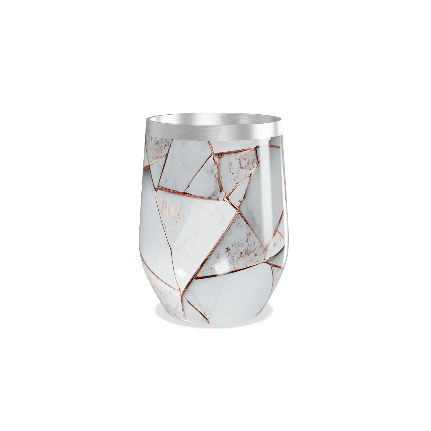 Copo Térmico Slim - Mármore Branco Geométrico