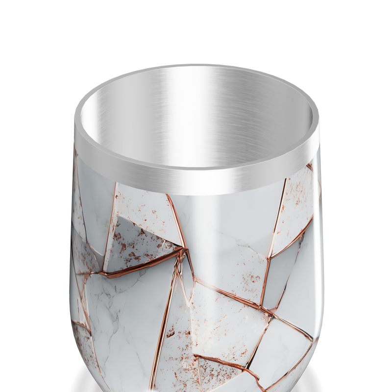 Copo Térmico Slim - Mármore Branco Geométrico