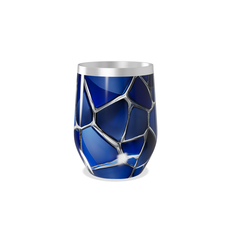 Copo Térmico Slim - Azul com Estampa Geométrica