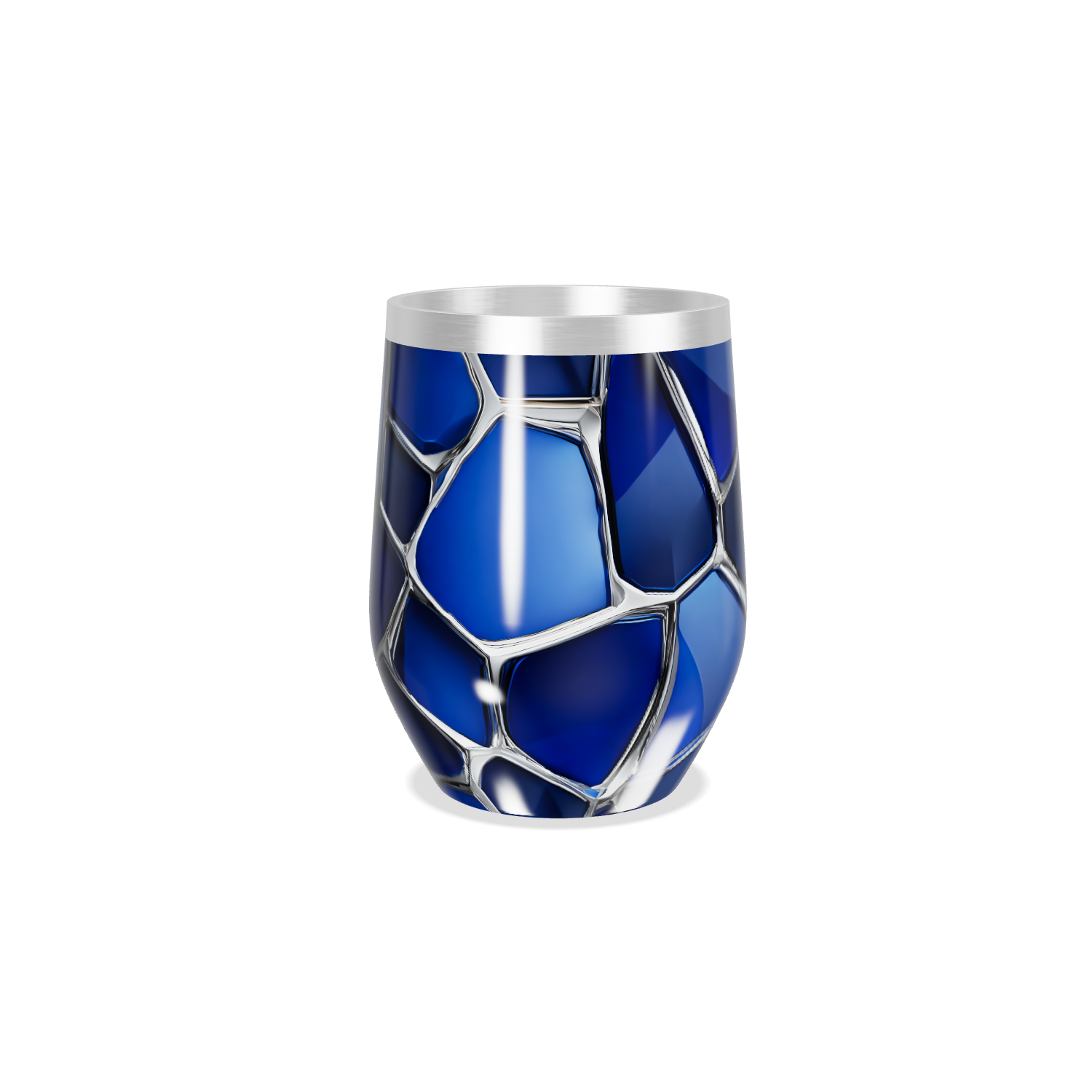 Copo Térmico Slim - Azul com Estampa Geométrica