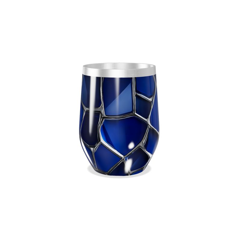 Copo Térmico Slim - Azul com Estampa Geométrica