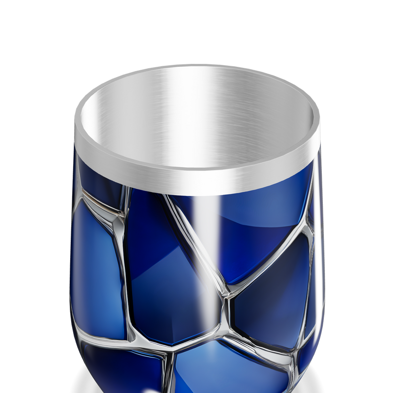 Copo Térmico Slim - Azul com Estampa Geométrica