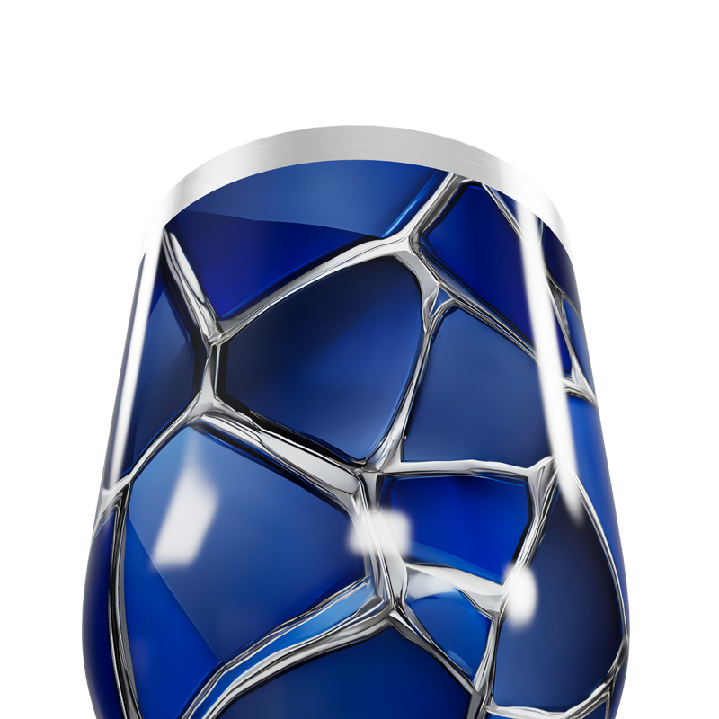 Copo Térmico Slim - Azul com Estampa Geométrica