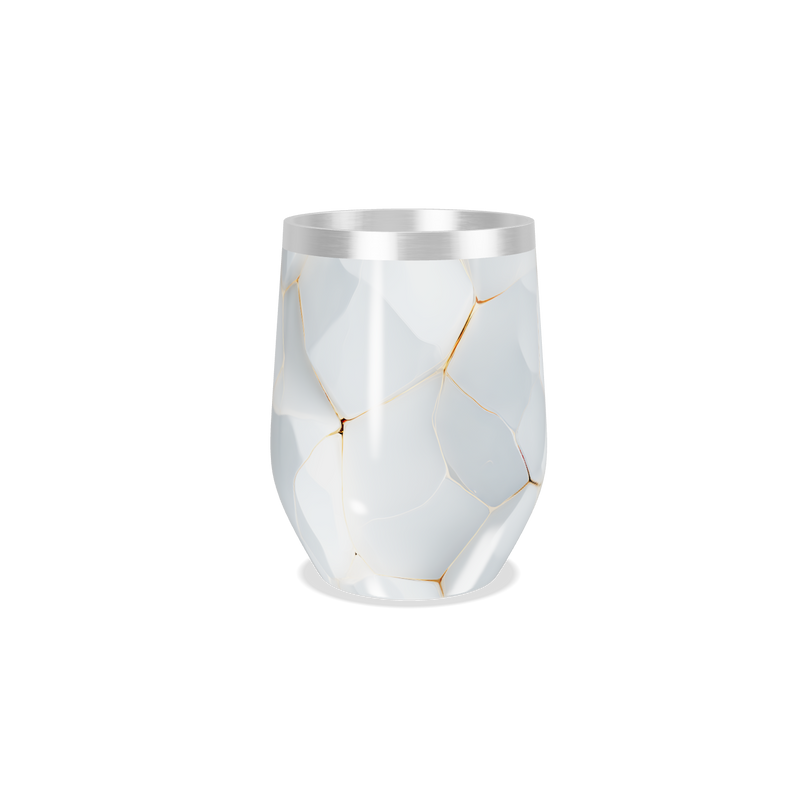 Copo Térmico Slim - Marmorizado Branco