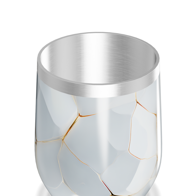 Copo Térmico Slim - Marmorizado Branco