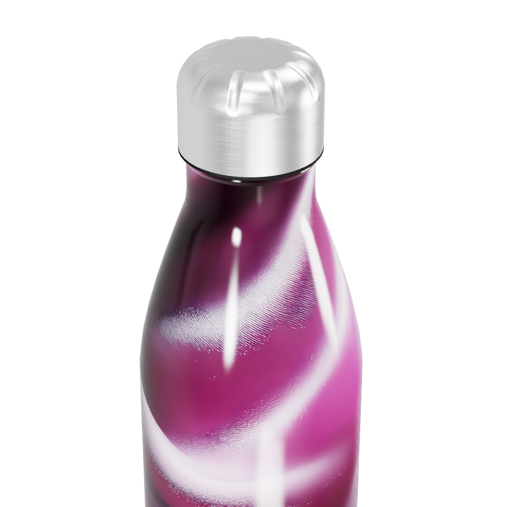 Garrafa Inox - Rosa com Efeito Espiral