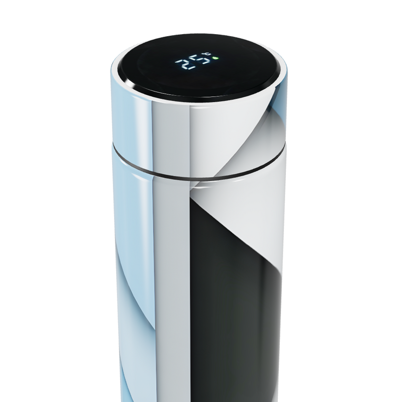 Garrafa Térmica Touch - Inox Digital Branca