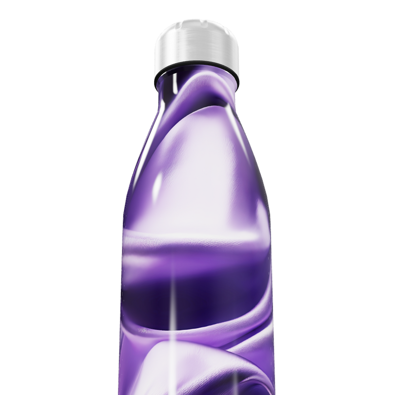Garrafa Inox - Roxa com Estampa Abstrata