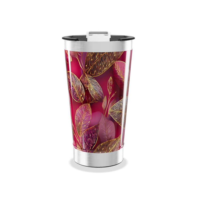 Copo Térmico - Folhas Vermelhas