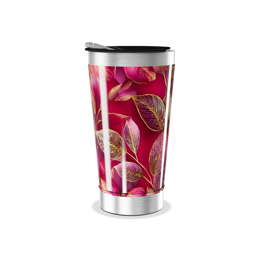 Copo Térmico - Folhas Vermelhas