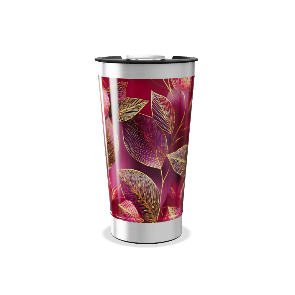 Copo Térmico - Folhas Vermelhas