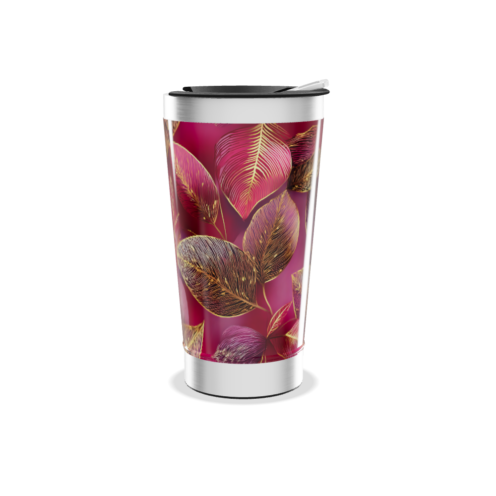 Copo Térmico - Folhas Vermelhas