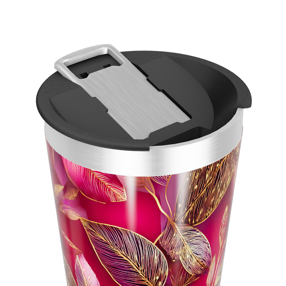 Copo Térmico - Folhas Vermelhas