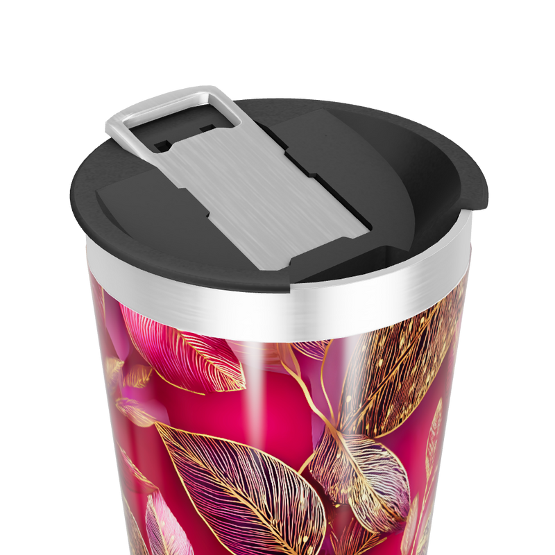 Copo Térmico - Folhas Vermelhas