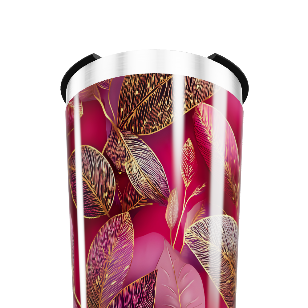 Copo Térmico - Folhas Vermelhas