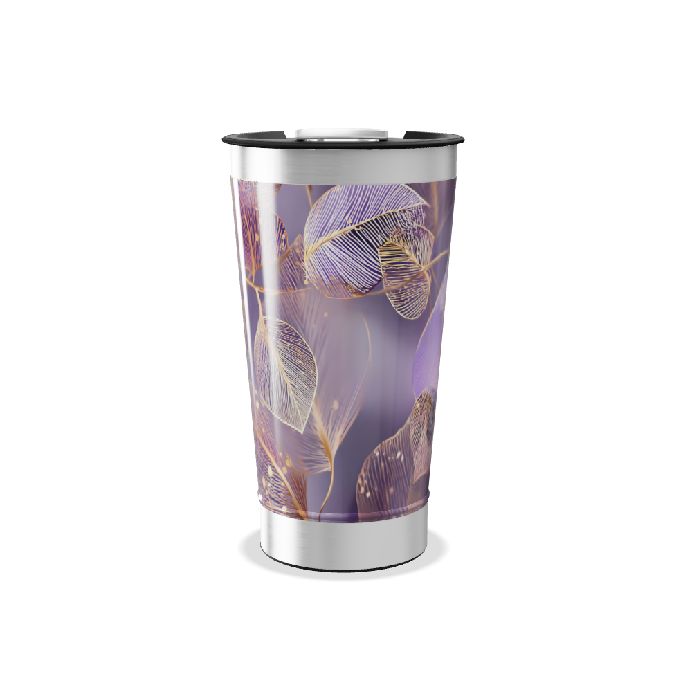 Copo Térmico - Roxo com Folhas