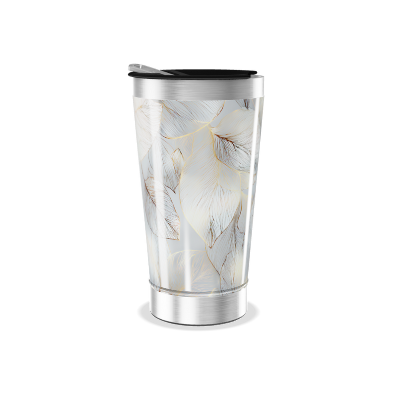 Copo Térmico - Folhas Metálicas Clara