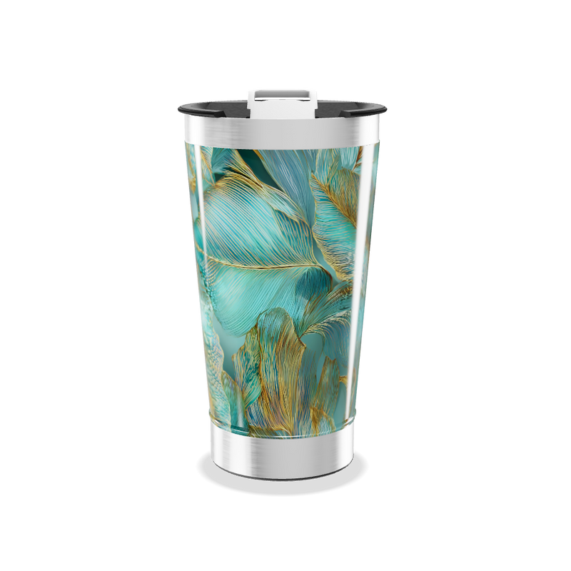 Copo Térmico - Estampa Floral Azul