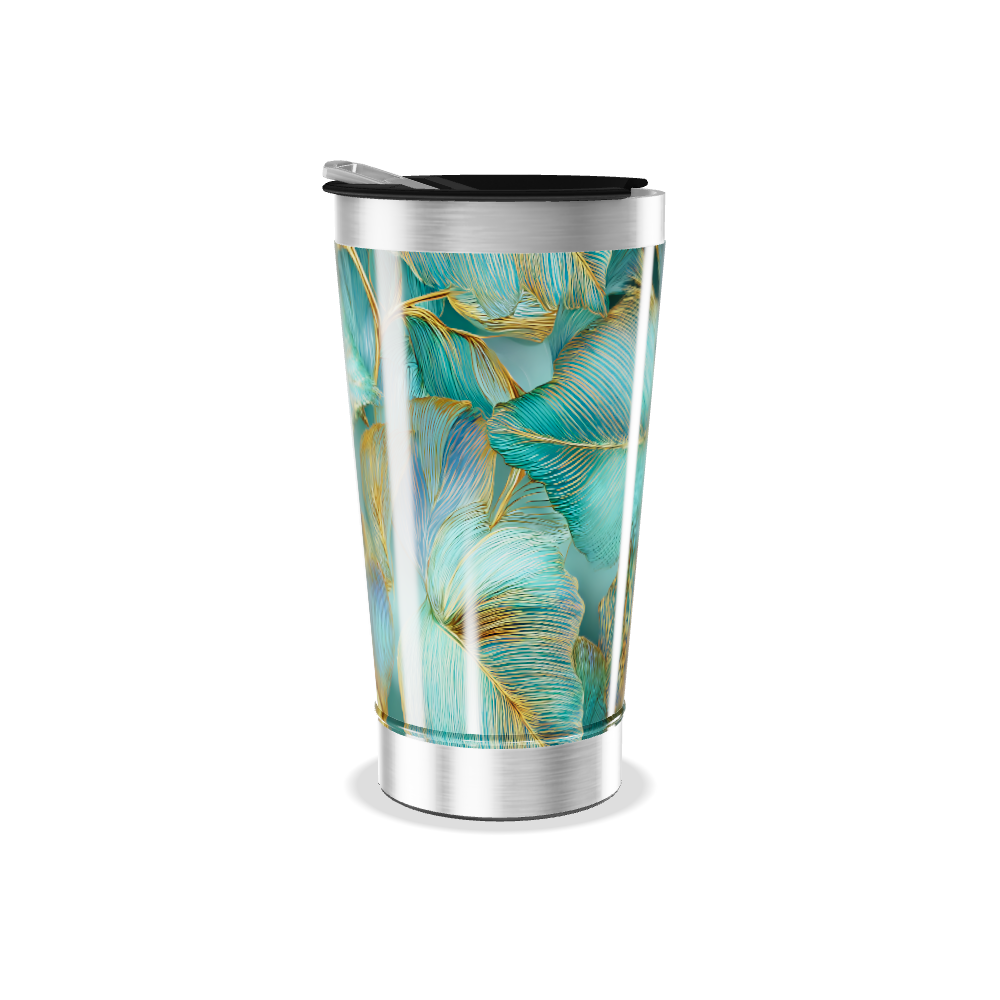 Copo Térmico - Estampa Floral Azul