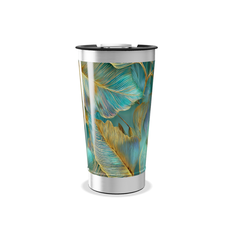 Copo Térmico - Estampa Floral Azul