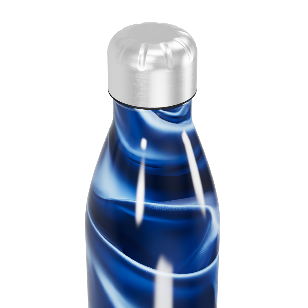 Garrafa Inox Azul - Efeito Mármore