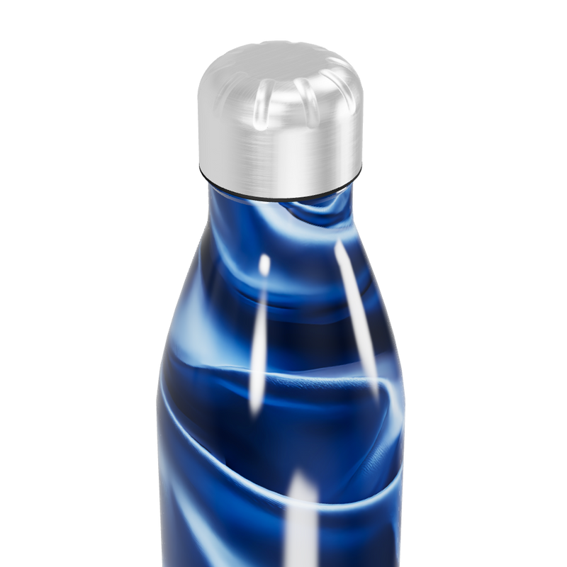 Garrafa Inox Azul - Efeito Mármore