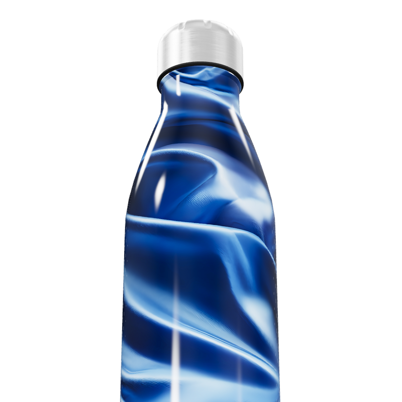 Garrafa Inox Azul - Efeito Mármore