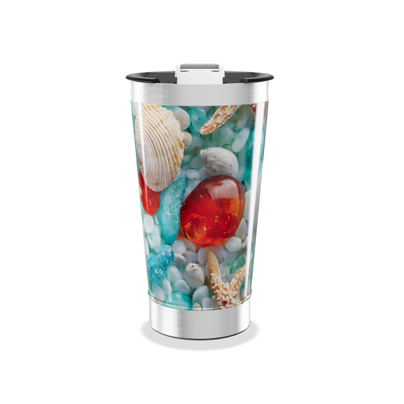 Copo Térmico - Estampa Conchas e Pedras