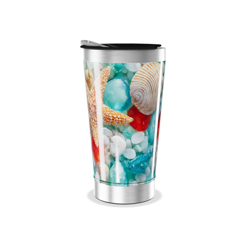 Copo Térmico - Estampa Conchas e Pedras