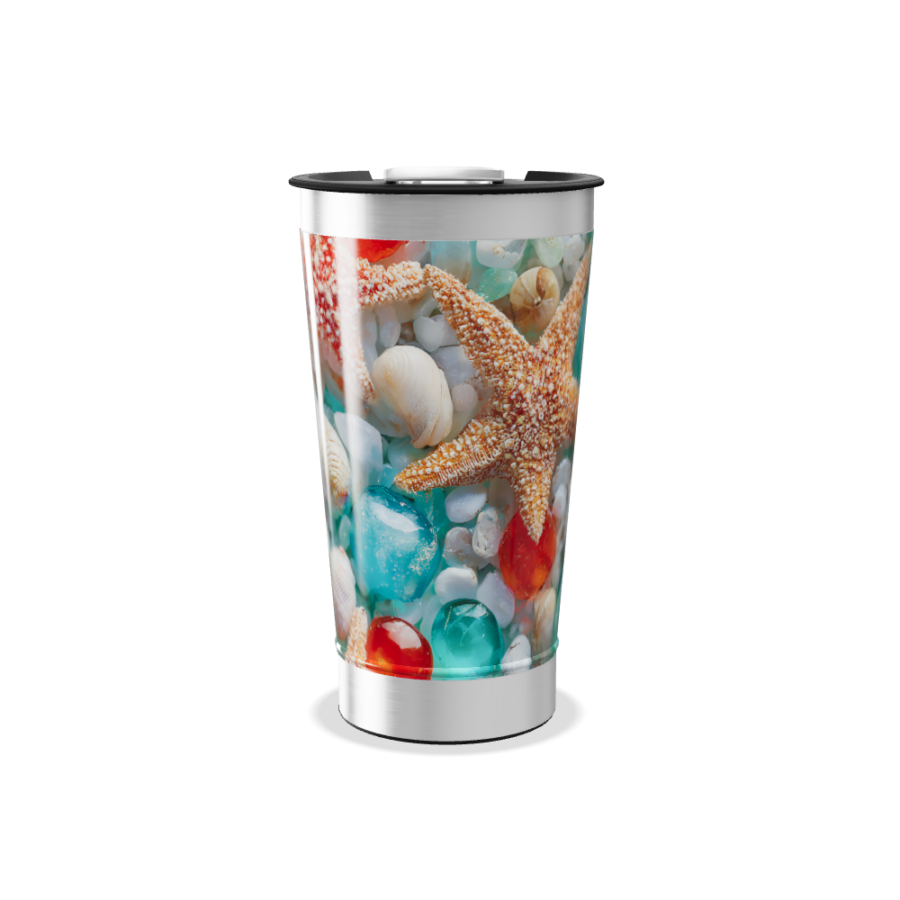 Copo Térmico - Estampa Conchas e Pedras
