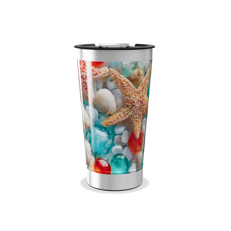Copo Térmico - Estampa Conchas e Pedras