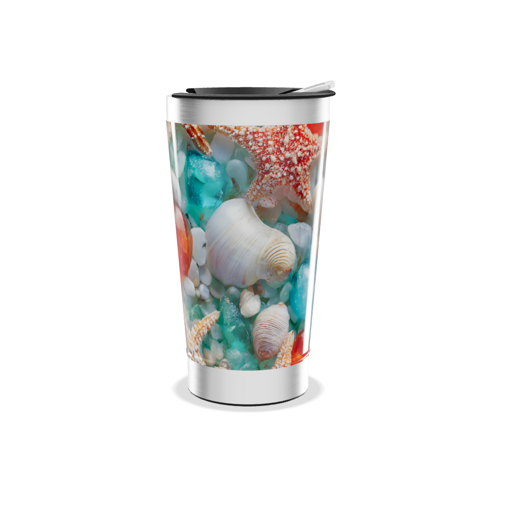 Copo Térmico - Estampa Conchas e Pedras