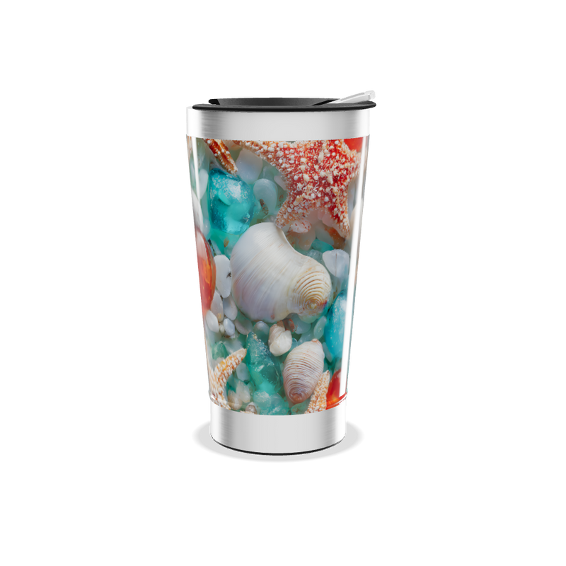 Copo Térmico - Estampa Conchas e Pedras