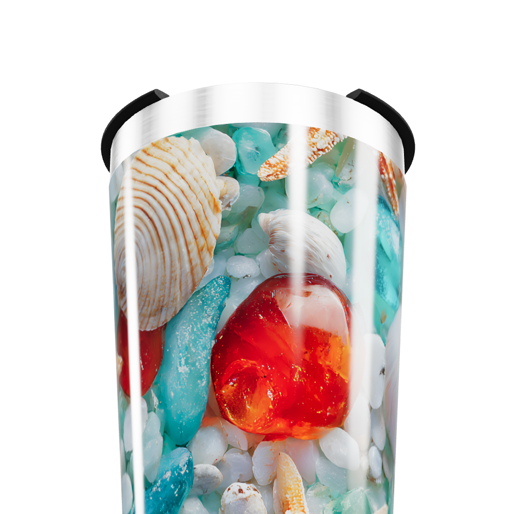 Copo Térmico - Estampa Conchas e Pedras