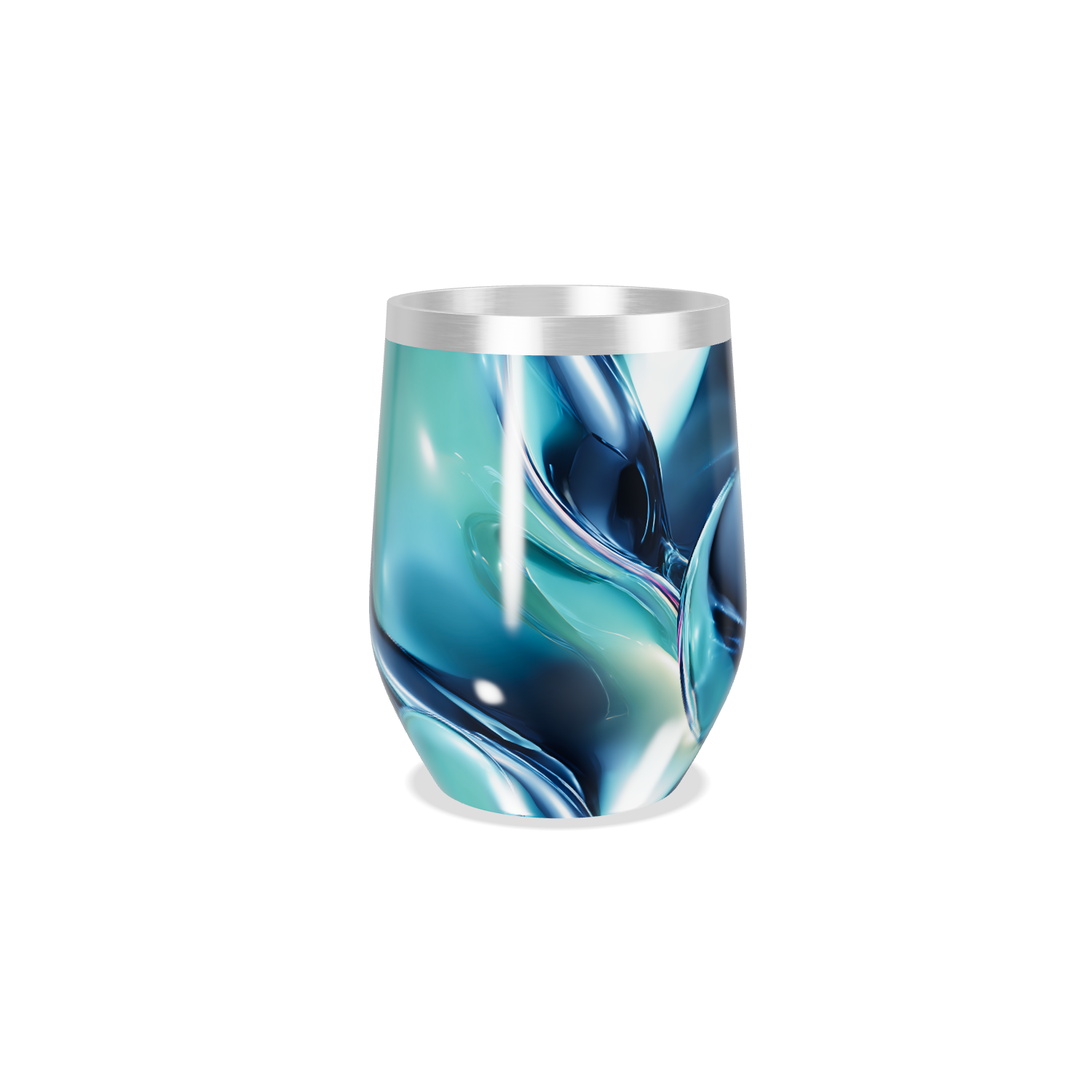 Copo Térmico Slim - Design Azul Abstrato