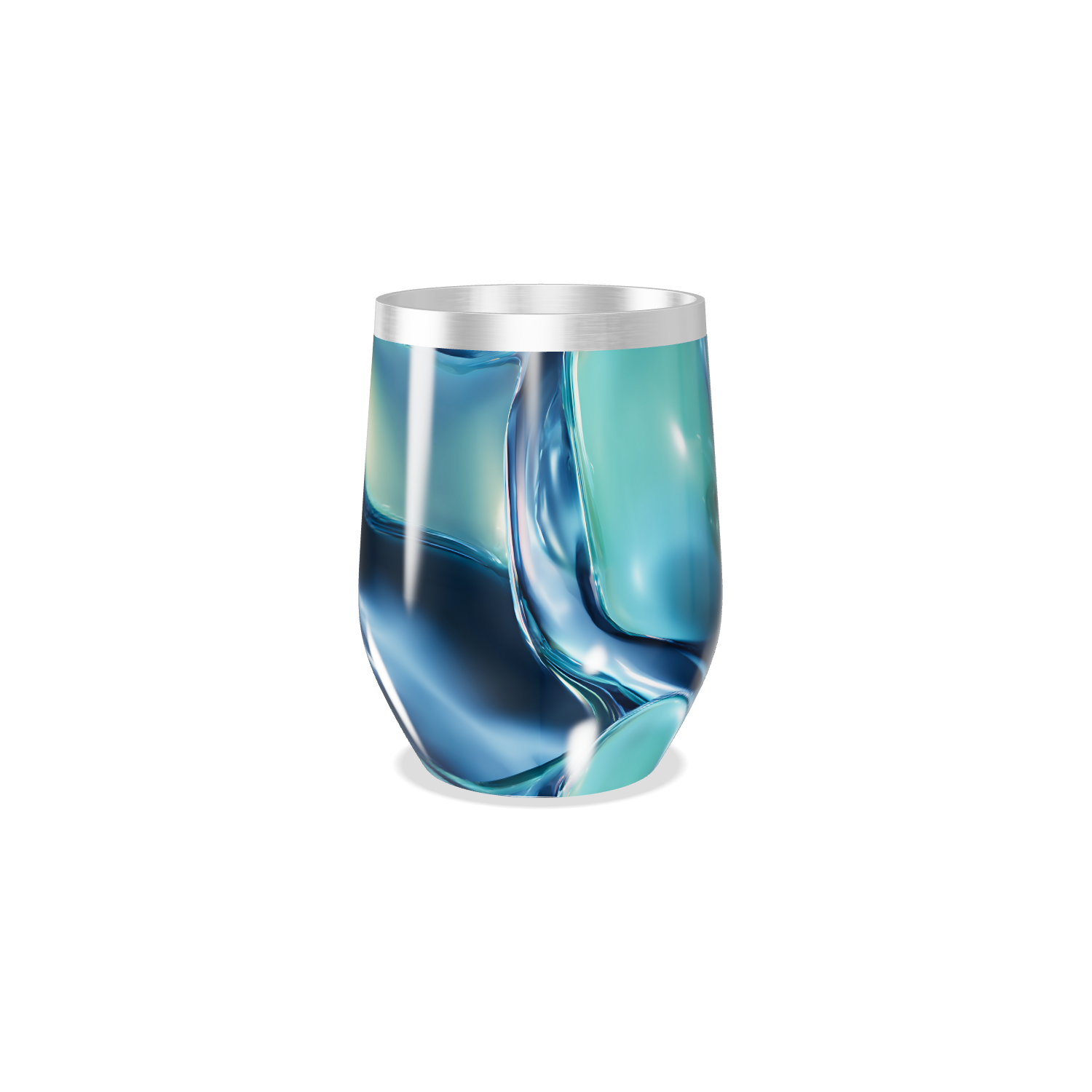 Copo Térmico Slim - Design Azul Abstrato