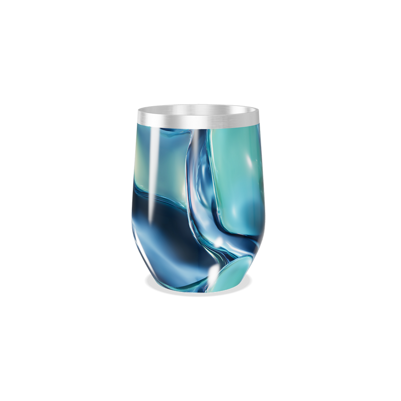 Copo Térmico Slim - Design Azul Abstrato