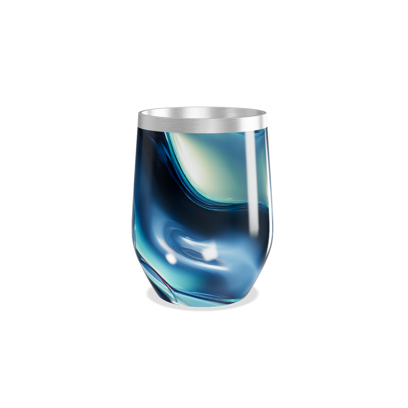 Copo Térmico Slim - Design Azul Abstrato