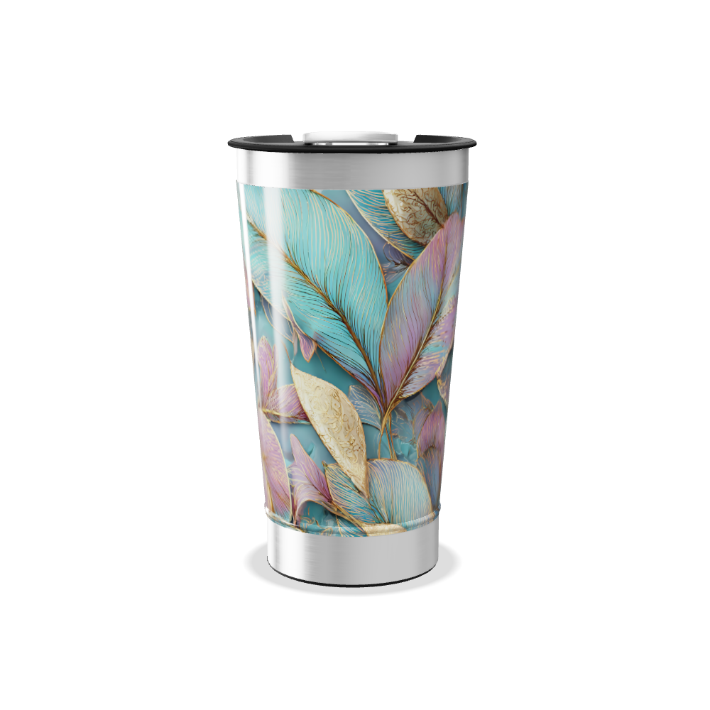 Copo Térmico - Estampa Folhas Coloridas