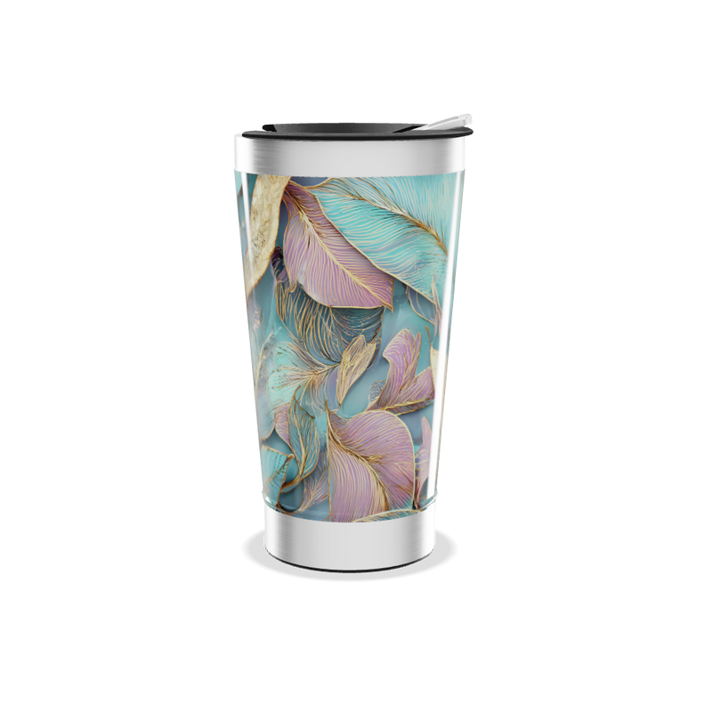 Copo Térmico - Estampa Folhas Coloridas