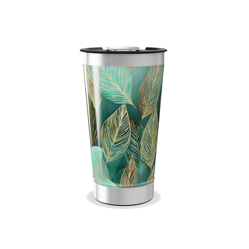 Copo Térmico - Folhas Verde Aço Inox