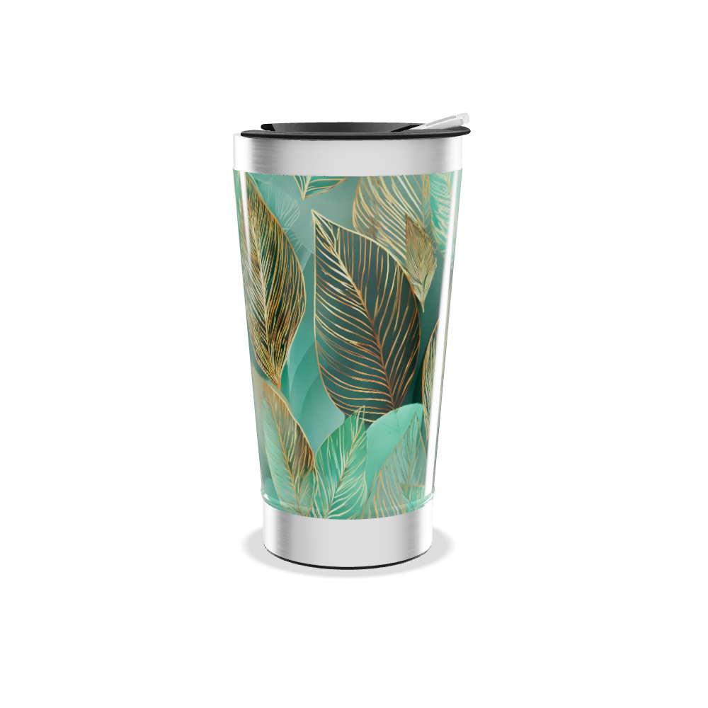 Copo Térmico - Folhas Verde Aço Inox