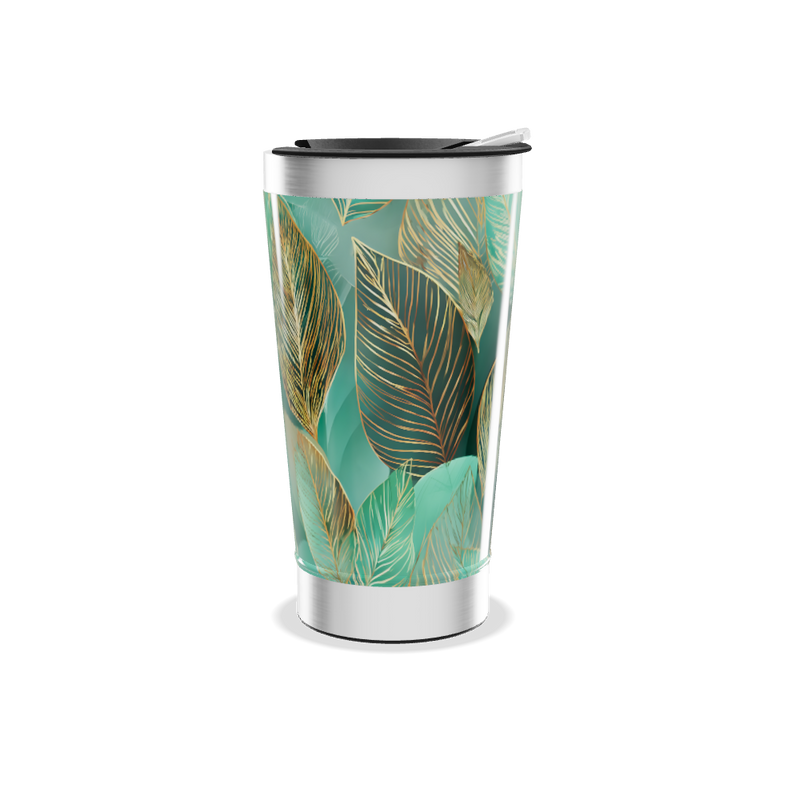 Copo Térmico - Folhas Verde Aço Inox