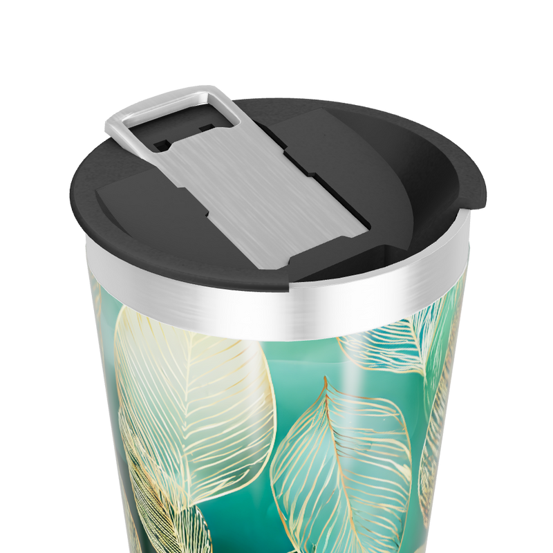 Copo Térmico - Folhas Verde Aço Inox