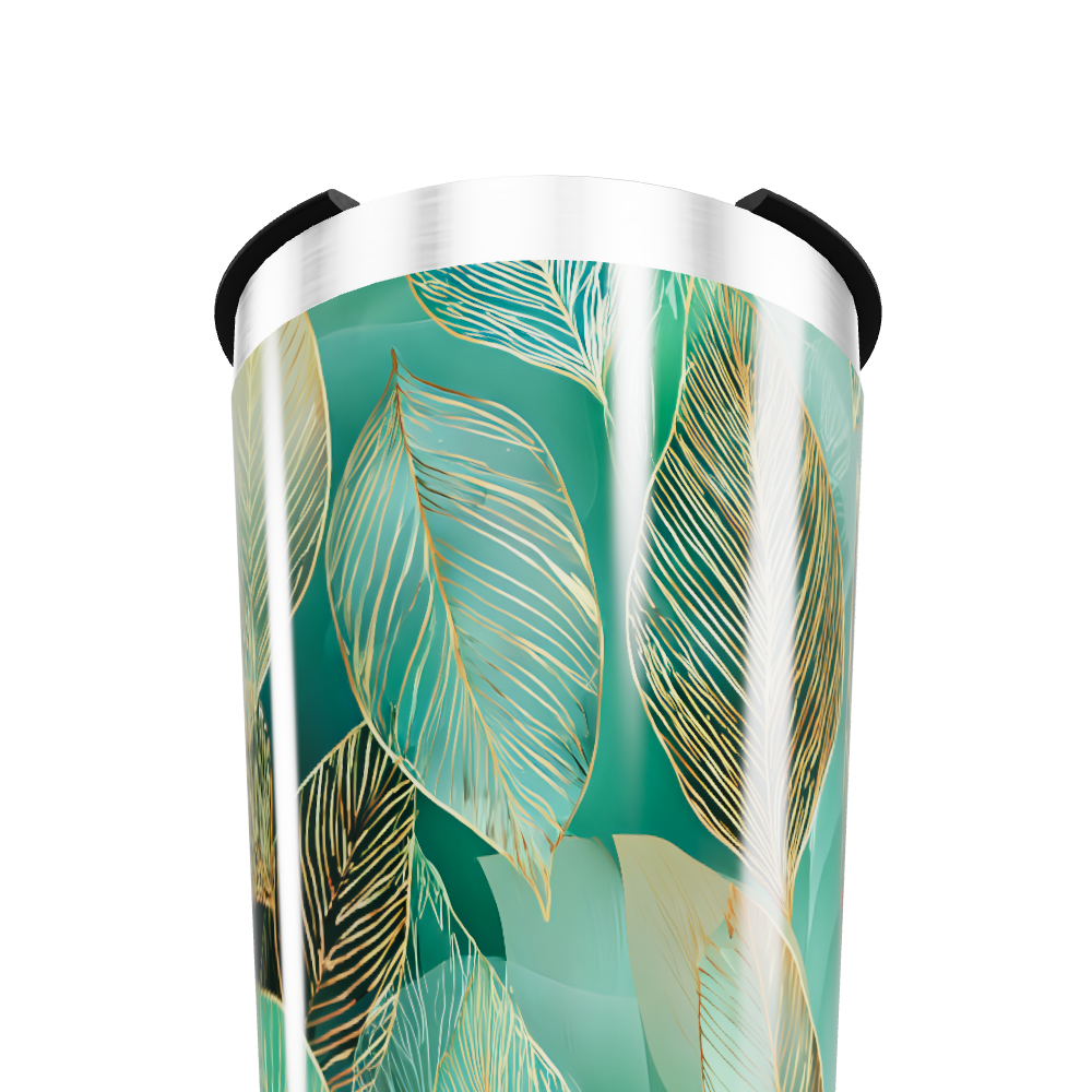 Copo Térmico - Folhas Verde Aço Inox