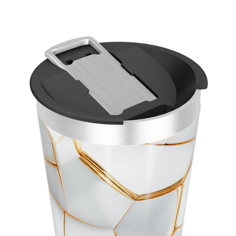 Copo Térmico - Com estampa hexagonal dourada
